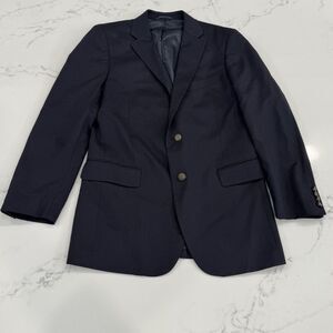 Vtg. Palm Beach 36R Navy Blue Hopsack Gold Button Men's Blazer Sport Coat Jacket